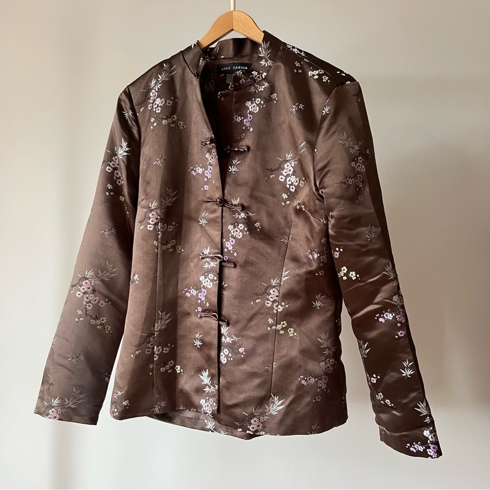 Anne Carson Brown Floral Blazer